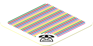 Sticker 1.8 x 1.8 with Bar Code and Parachute Goomba