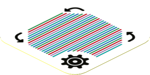 Sticker 1.8 x 1.8 with Bar Code and Customization Time Block, Gear and Curved Arrows, Round Corner