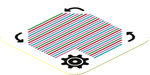 Sticker 1.8 x 1.8 with Bar Code and Customization Time Block, Gear and Curved Arrows, Square Corner