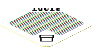 Sticker 1.8 x 1.8 with Bar Code and Pipe and 'START', Square Corner