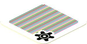 Sticker 1.8 x 1.8 with Bar Code and Gear
