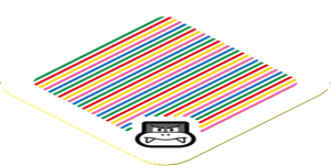 Sticker 1.8 x 1.8 with Bar Code and Boom Boom