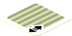 Sticker 1.8 x 1.8 with Bar Code and Double Arrows