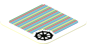Sticker 1.8 x 1.8 with Bar Code and Bowser's Airship Wheel