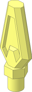 Minifig Spear Tip Faceted with Bar  0.4L