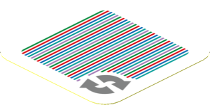 Sticker 1.8 x 1.8 with Bar Code and 2 Arrows Cycle