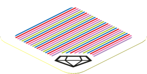 Sticker 1.8 x 1.8 with Bar Code and Hidden Gem Pattern 3