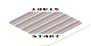 Sticker 1.8 x 1.8 with Bar Code and 'START' in 2 Corners