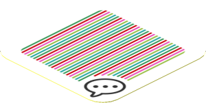 Sticker 1.8 x 1.8 with Bar Code and Toad Speech Bubble with Ellipsis Pattern