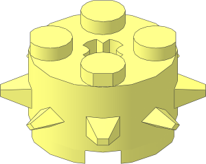 Brick  2 x  2 Round with  8 Spikes
