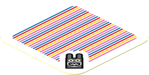 Sticker 1.8 x 1.8 with Bar Code and Nabbit