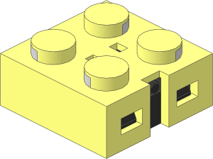 Electric Brick  2 x  2 x  0.667 with Straight Sided Underside
