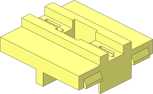 ~Electric Brick  2 x  2 x  0.667 Underside with Bottom Square Hole with Straight Sides