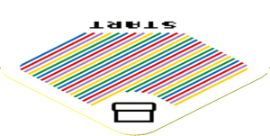 Sticker 1.8 x 1.8 with Bar Code and Pipe and 'START', Round Corner