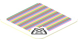 Sticker 1.8 x 1.8 with Bar Code and Cat Goomba