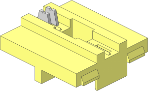 ~Electric Brick  2 x  2 x  0.667 Underside with Bottom Square Hole with Straight Sides with Metal Clamps