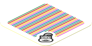 Sticker 1.8 x 1.8 with Bar Code and Pom Pom