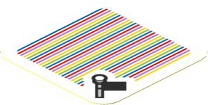 Sticker 1.8 x 1.8 with Bar Code and Bowser Flag