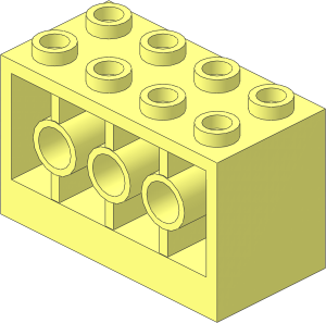 Brick  2 x  4 x  2 with 3 Reinforced Understuds with Axlehole on Long Sides