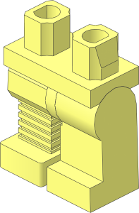 Minifig Hips and Legs with Robotic Leg Right