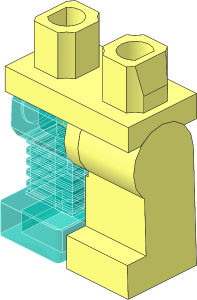 Minifig Hips and Legs with Flat Silver Robotic Leg Right Pattern