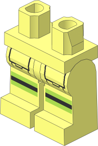 Minifig Hips and Legs with Reflective Stripes and Black Pocket Outline Pattern
