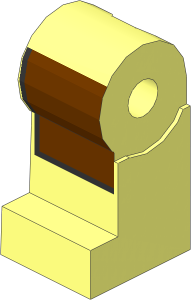 Minifig Leg Right with Reddish Brown Apron Pattern