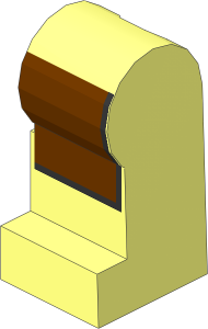 Minifig Leg Left with Reddish Brown Apron Pattern
