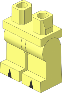 Minifig Hips and Legs with Black Triangles on Foot Pattern