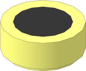 Tile  1 x  1 Round with Black Disc (14 LDU Diameter) Pattern