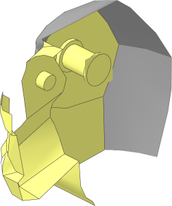 ~Figure Troll Body Right with Metallic Dark Grey Armour Pattern