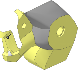 ~Figure Troll Body Left with Metallic Dark Grey Armour Pattern