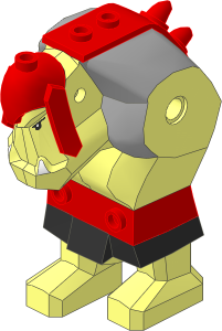 Figure Troll Body with Pearl Dark Grey Armour Pattern