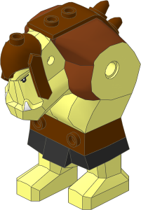 Figure Troll Body with Copper Armour Pattern