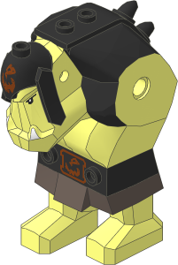 Figure Troll Body with Black Decorated Armour Pattern