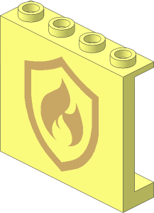 Panel  1 x  4 x  3 with Fire Logo Badge Pattern