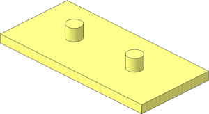 ~Train Brick  2 x  4 x  1.333 Sliding Wheel Block - Cover