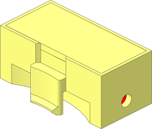 Train Brick  2 x  4 x  1.333 Sliding Wheel Block - Type B with Ledge