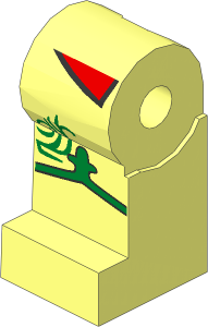 Minifig Leg Right with Shirttails, Gold Band and Fleur de Lis Pattern