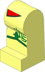 Minifig Leg Left with Shirttails, Gold Band and Fleur de Lis Pattern