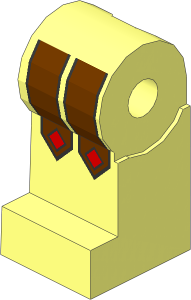 Minifig Leg Right with Leather Straps and Red Diamonds Pattern