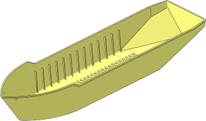 ~Boat Hull Floating 51 x 12 with V-shaped Stern