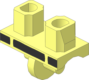 Minifig Hips with Metallic Silver Buckle and Black Belt Pattern