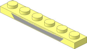 Plate  1 x  6 with Light Grey Trapezoid Pattern
