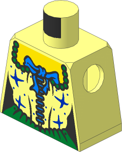 Minifig Torso with Female Pirate Corset and Light Blue Ribbon Pattern