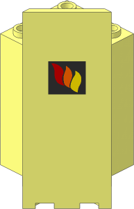 Panel Wall  3 x  3 x  6 Corner with Fire Logo Sticker