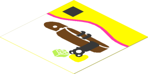 Sticker  1.9 x  1.9 with Dog Collar with Heart and Brick