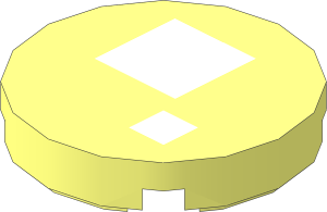 Tile  2 x  2 Round with Two White Squares Pattern