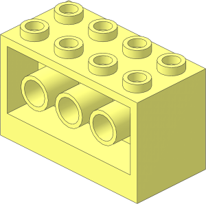 Brick  2 x  4 x  2 with 3 Understuds with Axlehole on Long Sides