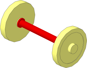 Wheelbarrow Wheels with Red Axle